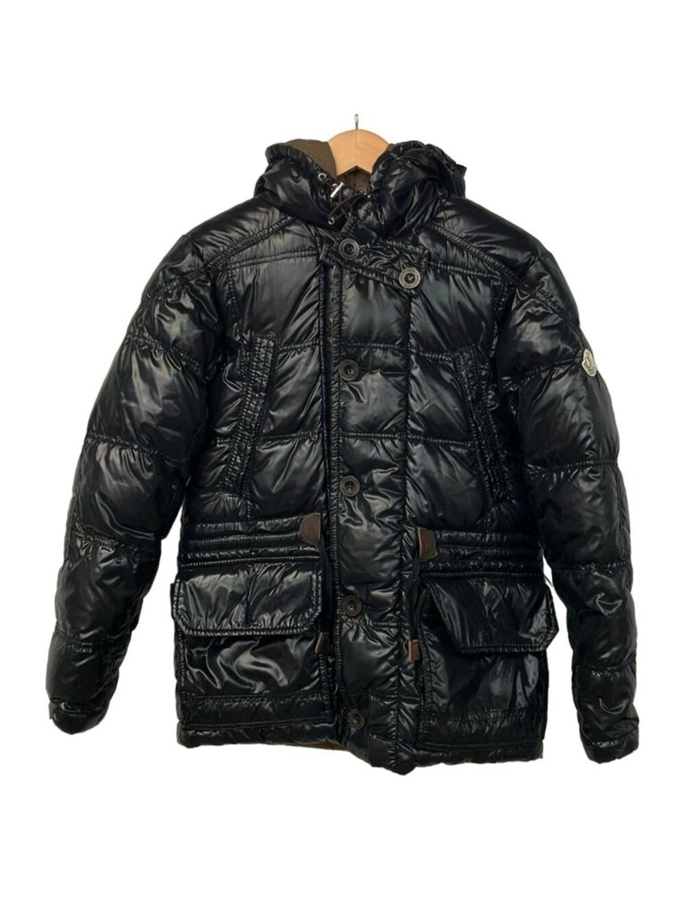 Moncler Down Jacket XS Albert Black Khaki